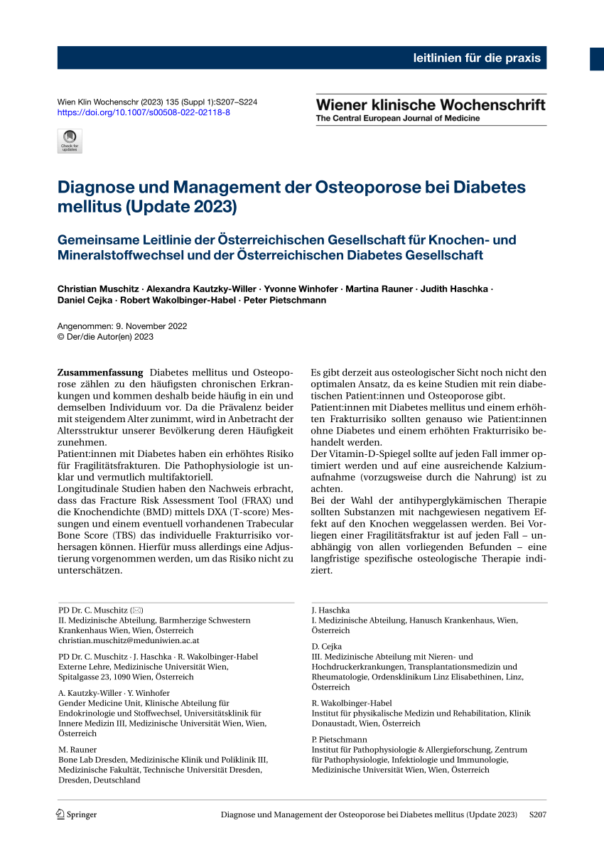 Diabetes Mellitus Und Osteoporose: Ein Komplexes Zusammenspiel